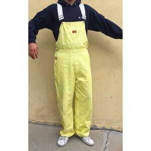 Dickies Utility Painters Skater Bib Overalls Yellow Men's Size 42x34 GO‎ DUCKS!
